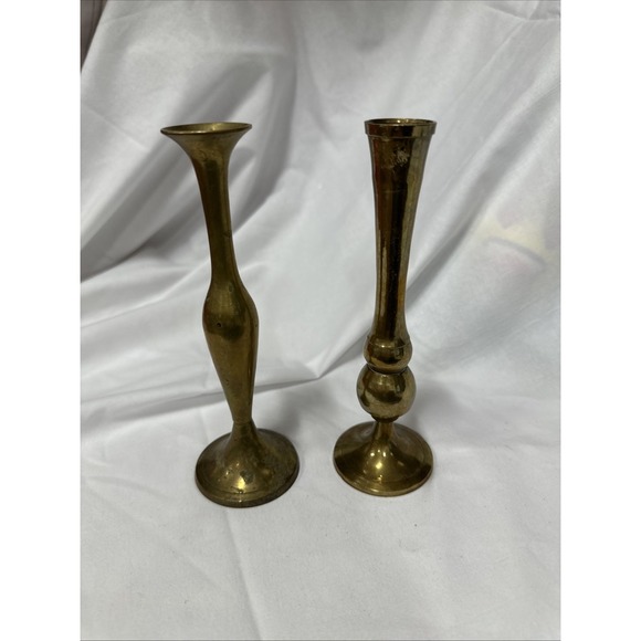 Vintage Brass Candle Holders 6.5" - Picture 1 of 6